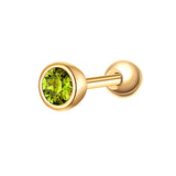 Piercing Sterling Silber gelbgold Zirkonia oliv