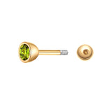 Piercing Sterling Silber gelbgold Zirkonia oliv