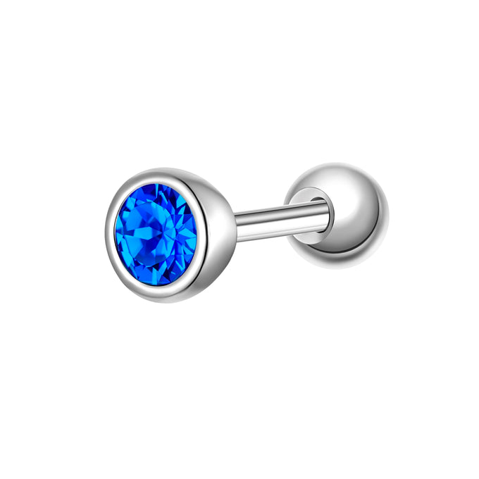 Piercing Sterling Silber Zirkonia dunkelblau