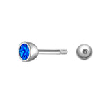 Piercing Sterling Silber Zirkonia dunkelblau