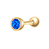 Piercing Sterling Silber gelbgold Zirkonia dunkelblau