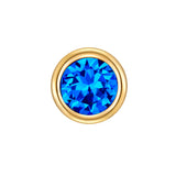 Piercing Sterling Silber gelbgold Zirkonia dunkelblau