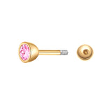 Piercing Sterling Silber gelbgold Zirkonia pink