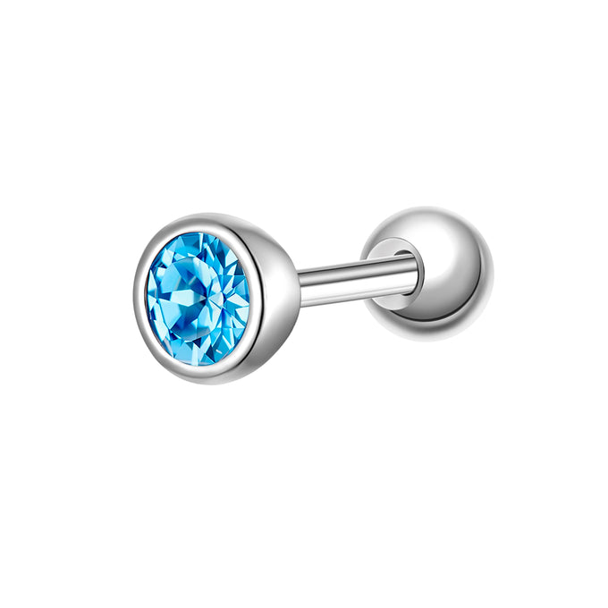 Piercing Sterling Silber Zirkonia blau