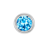 Piercing Sterling Silber Zirkonia blau