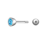 Piercing Sterling Silber Zirkonia blau
