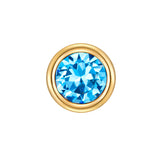 Piercing Sterling Silber gelbgold Zirkonia blau