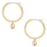 Creolen gelbgold Glaskristall Opal rosa