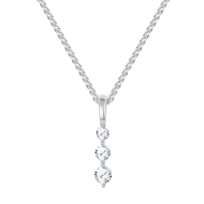 Kette mit Anhänger Zirkonia weiß