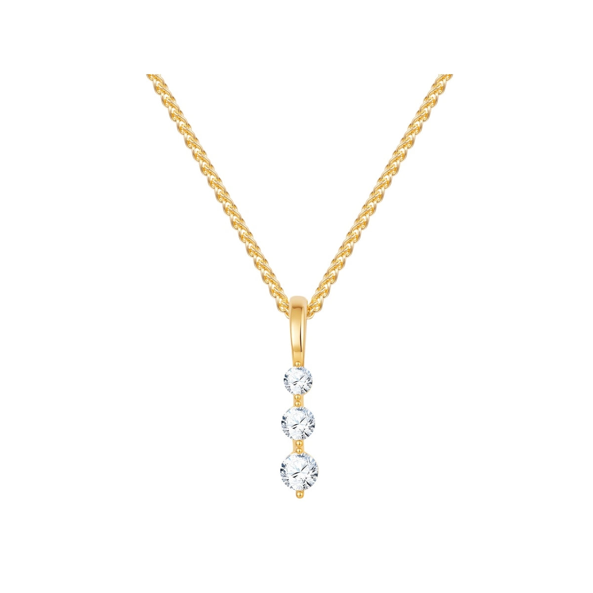Kette mit Anhänger gelbgold Zirkonia weiß