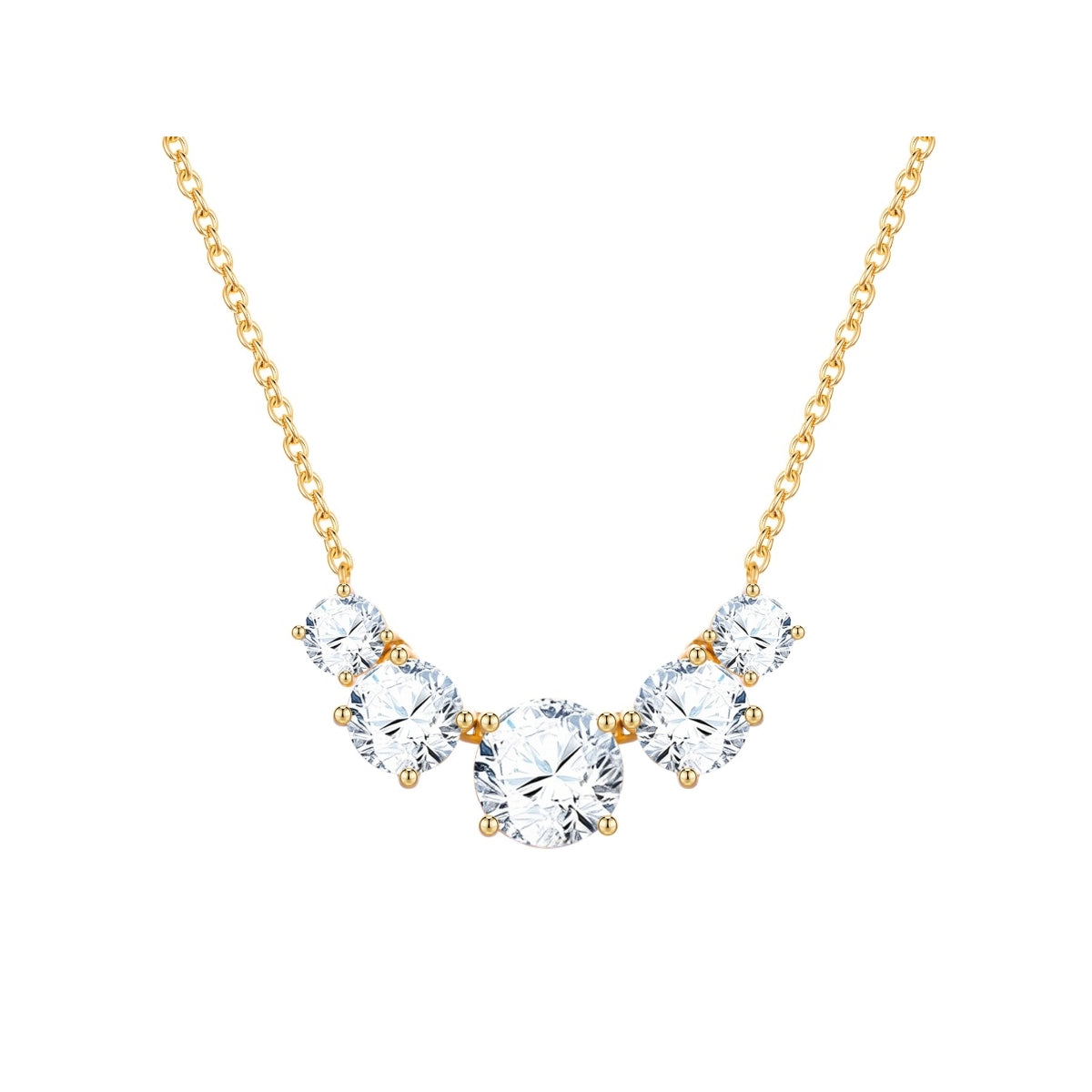 Kette mit Anhänger gelbgold Zirkonia weiß