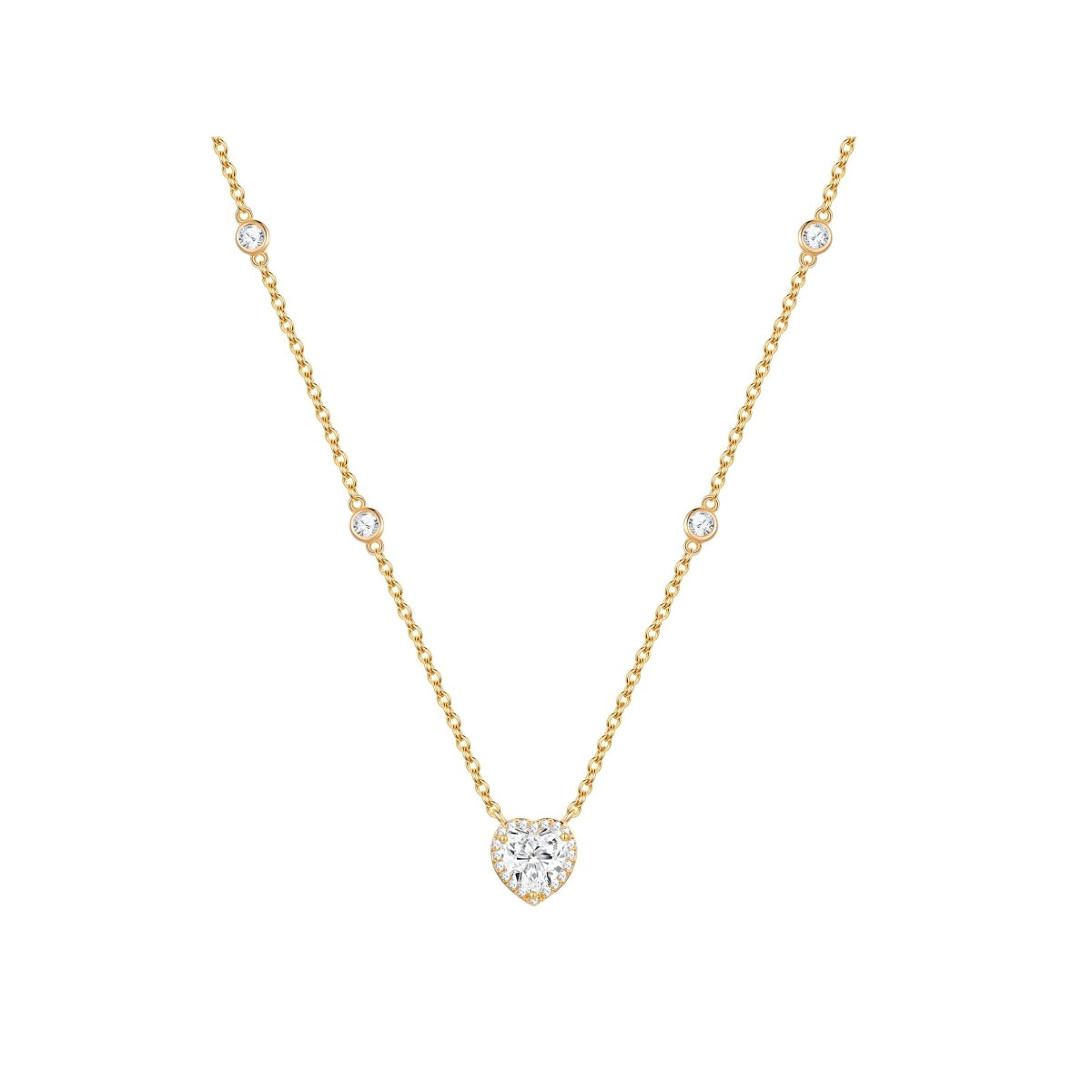 Kette mit Anhänger gelbgold Zirkonia weiß