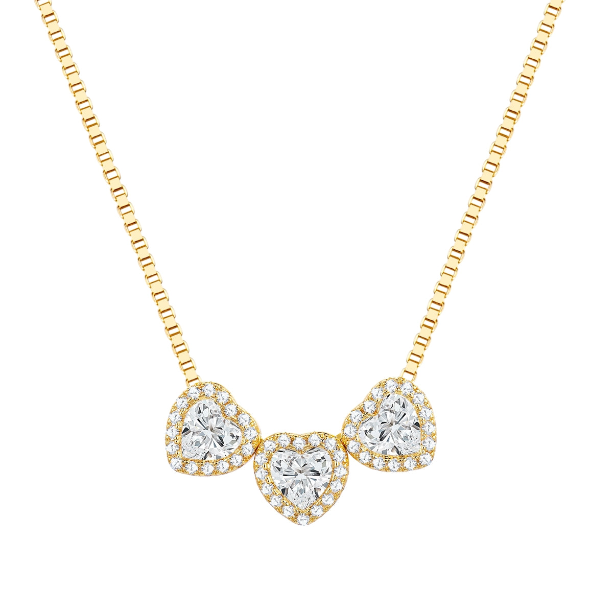 Kette mit Anhänger gelbgold Zirkonia weiß