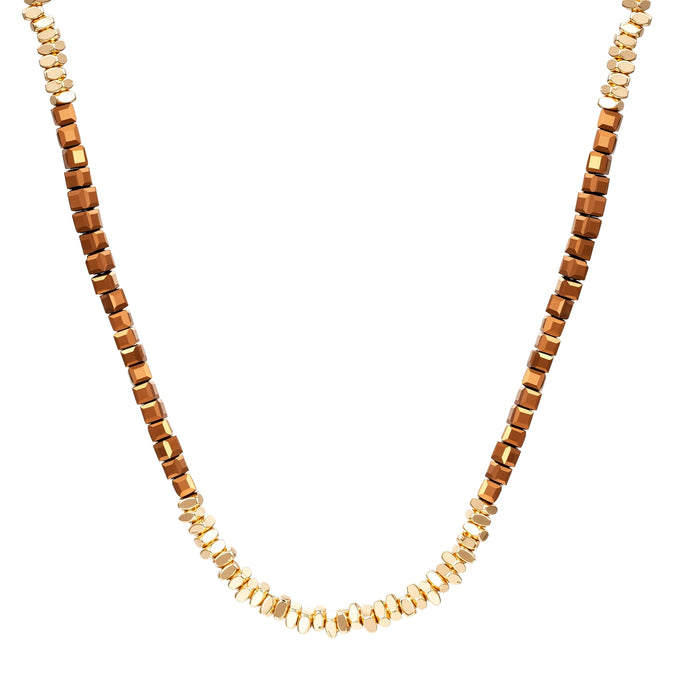 Kette gelbgold Glas braun