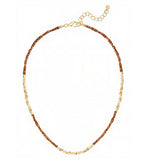 Kette gelbgold Glas braun