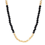 Kette gelbgold Glas schwarz