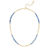 Kette gelbgold Glas blau