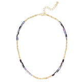 Kette gelbgold Glas schwarz