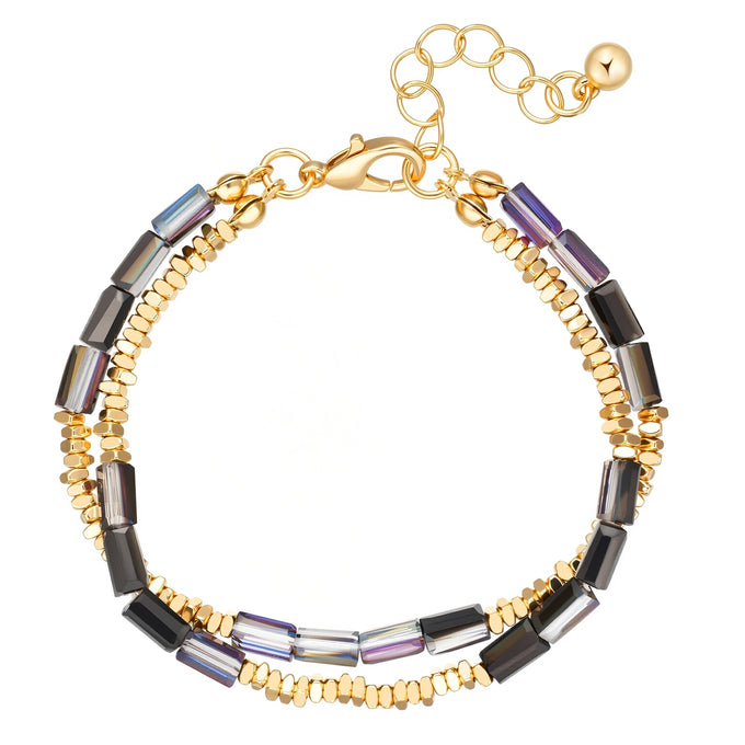 Armband gelbgold Glas schwarz