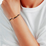 Armband gelbgold Glas schwarz