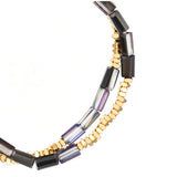 Armband gelbgold Glas schwarz