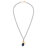 Kette mit Anhänger gelbgold Naturstein blau