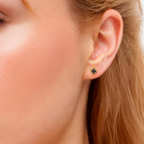 Ohrstecker Edelstahl gelbgold Achat schwarz