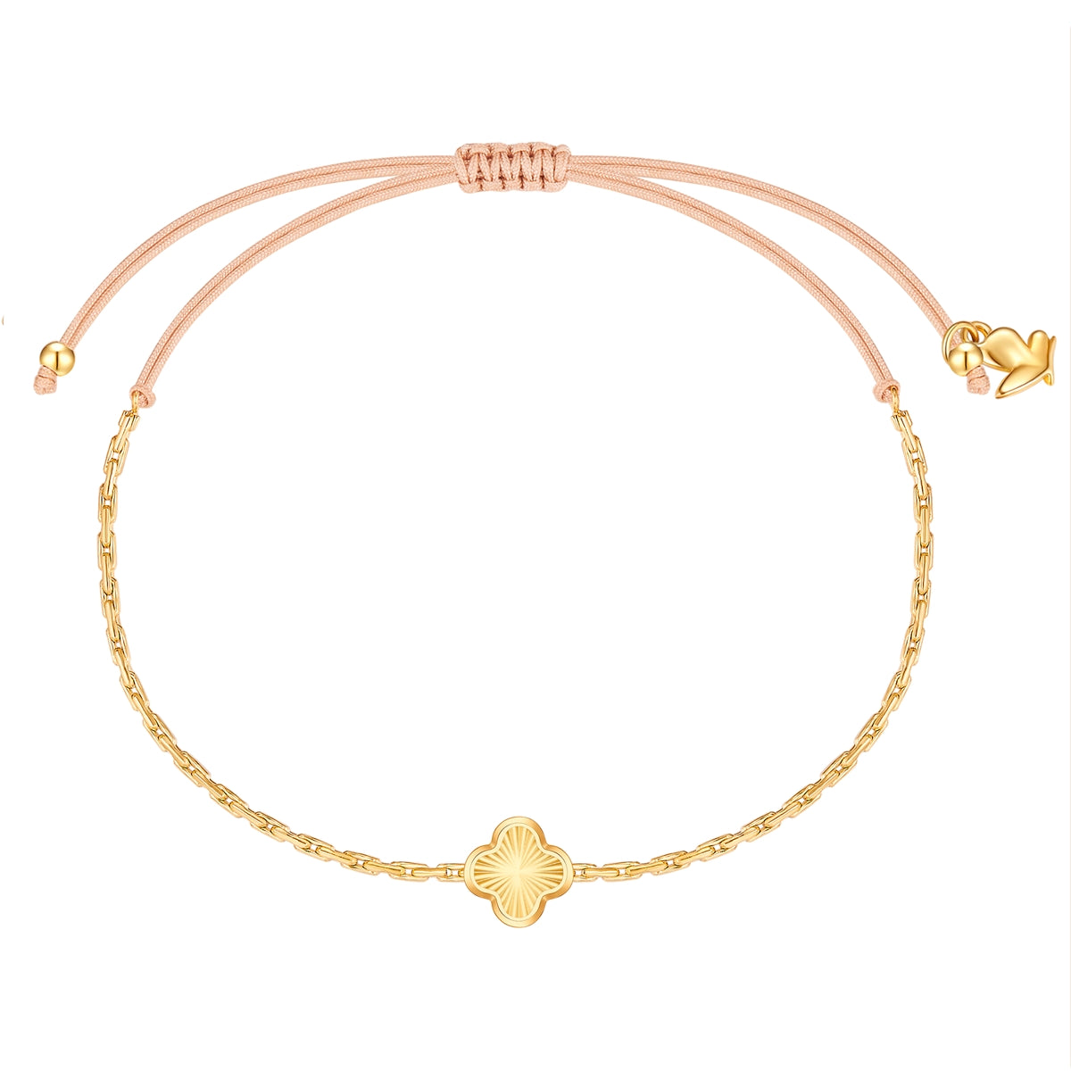 Armband Edelstahl gelbgold Textil (beige)