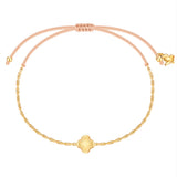 Armband Edelstahl gelbgold Textil (beige)