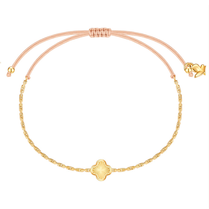 Armband Edelstahl gelbgold Textil (beige)
