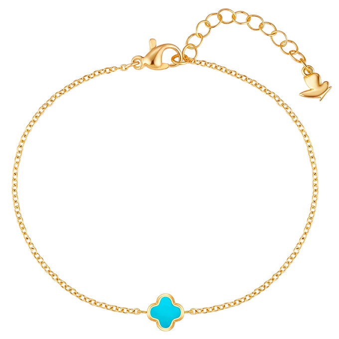 Armband Edelstahl gelbgold Türkis (synth.)