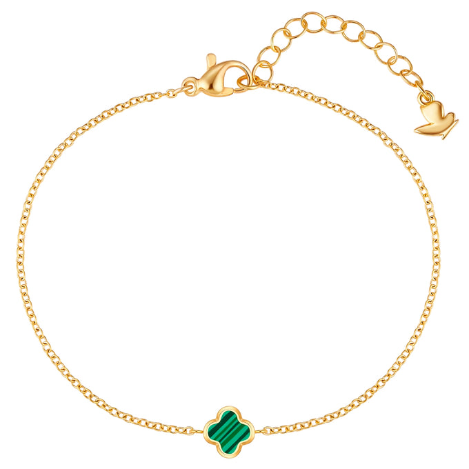 Armband Edelstahl gelbgold Malachit (synth.) grün