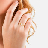 Ring Edelstahl gelbgold Perlmutt weiß