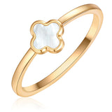 Ring Edelstahl gelbgold Perlmutt weiß