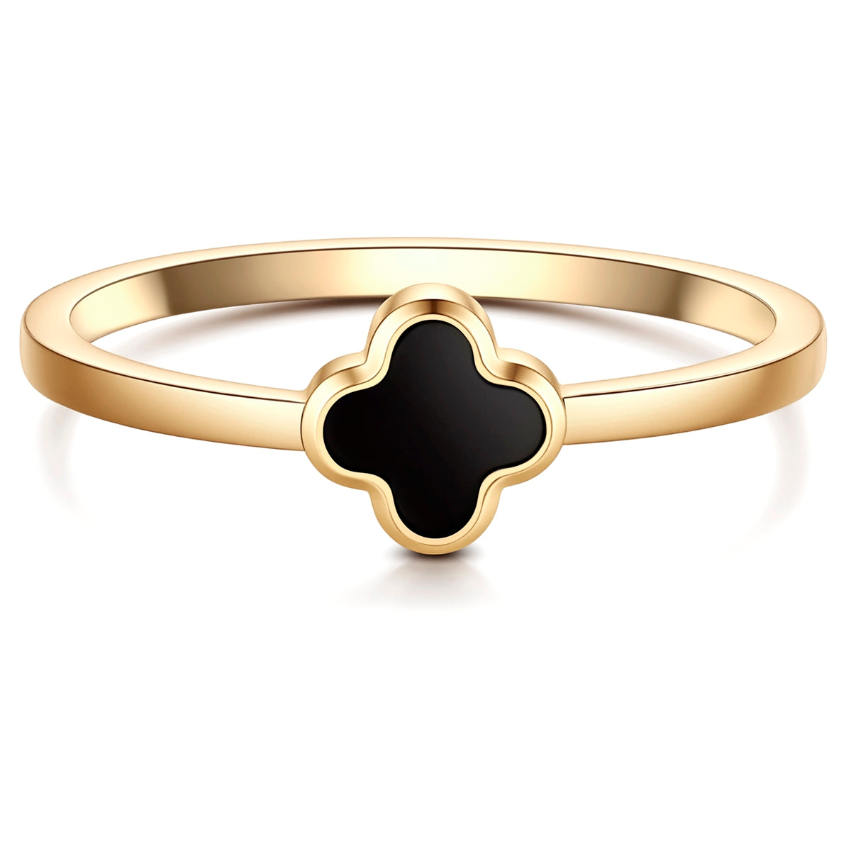 Ring Edelstahl gelbgold Achat schwarz