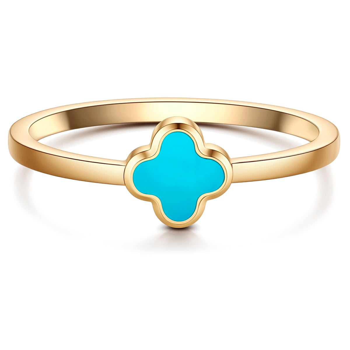 Ring Edelstahl gelbgold Türkis (synth.)