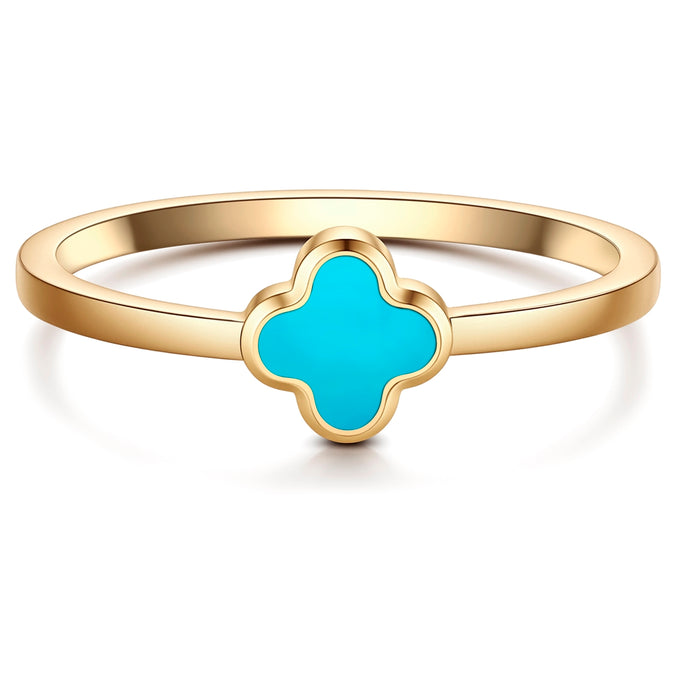 Ring Edelstahl gelbgold Türkis (synth.)