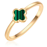 Ring Edelstahl gelbgold Malachit (synth.) grün