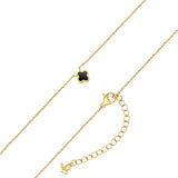 Kette mit Anhänger Edelstahl gelbgold Achat schwarz