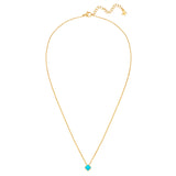 Kette mit Anhänger Edelstahl gelbgold Türkis (synth.)