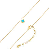 Kette mit Anhänger Edelstahl gelbgold Türkis (synth.)