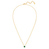 Kette mit Anhänger Edelstahl gelbgold Malachit (synth.) grün
