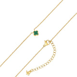 Kette mit Anhänger Edelstahl gelbgold Malachit (synth.) grün