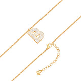 Kette mit Anhänger Edelstahl gelbgold Emaille weiß