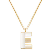 Kette mit Anhänger Edelstahl gelbgold Emaille weiß