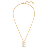 Kette mit Anhänger Edelstahl gelbgold Emaille weiß