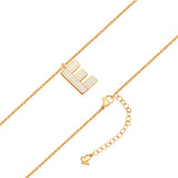 Kette mit Anhänger Edelstahl gelbgold Emaille weiß
