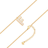 Kette mit Anhänger Edelstahl gelbgold Emaille weiß