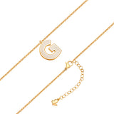 Kette mit Anhänger Edelstahl gelbgold Emaille weiß