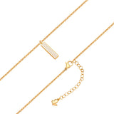 Kette mit Anhänger Edelstahl gelbgold Emaille weiß